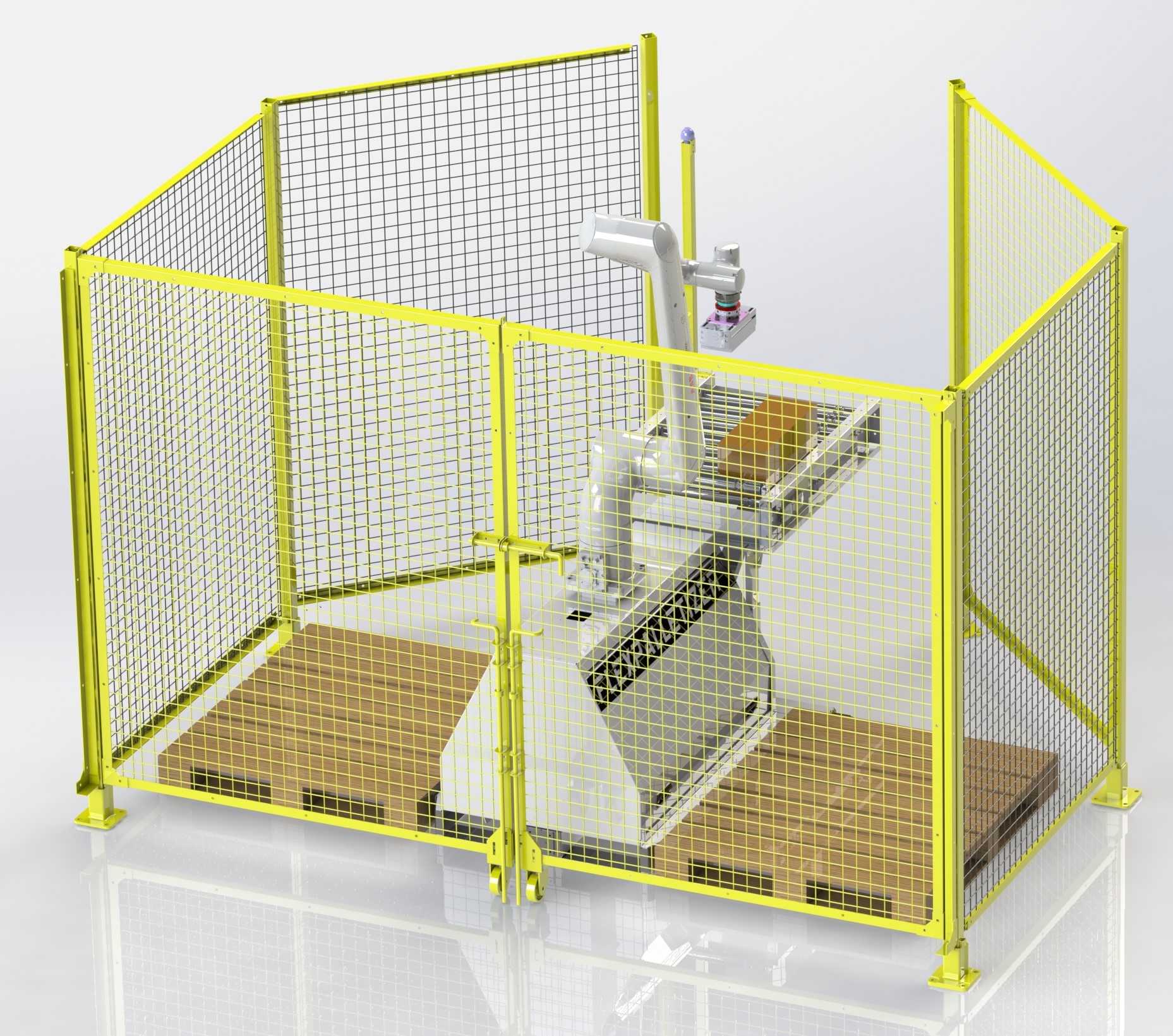Infeed conveyor, perspective view