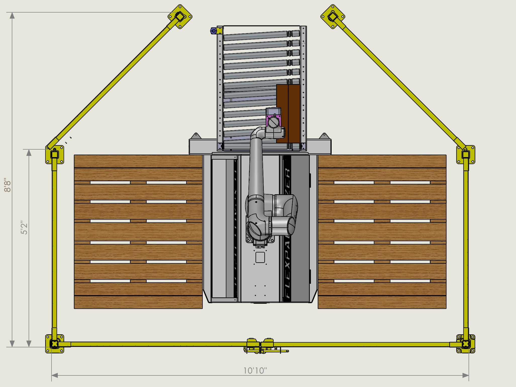 Infeed conveyor, top view