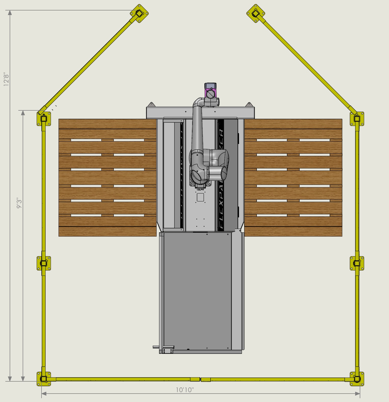 Slip sheet stand, top view